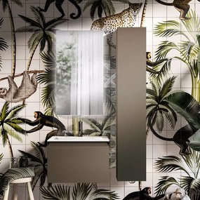 Mobile da bagno sospeso sotto lavabo L 59.5 x H 40 x P 45.5 cm giallo, 3 cassetti Fusion