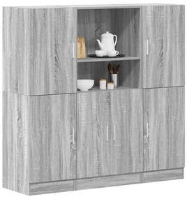 Set Di Mobili Da Cucina 3 Pz Grigio Sonoma İn Truciolato /