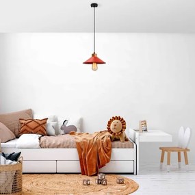 Lampadario a sospensione MANAVGAT con cavo 1xE27/40W/230V rosso/marrone