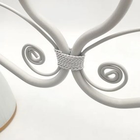 Lampadario a sospensione con catena RETRO 2xE27/60W/230V bianco opaco