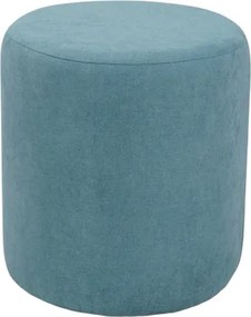 Pouf Tondo Dante D 40 cm in Tessuto Antimacchia Turchese