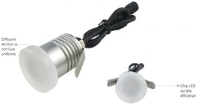 Faretto LED 1W IP65 Tondo Luce Diffusa - Professional Colore Bianco Naturale 4.000K