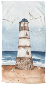 Telo mare blu/marrone in velluto 100x180 cm Berlin – Good Morning