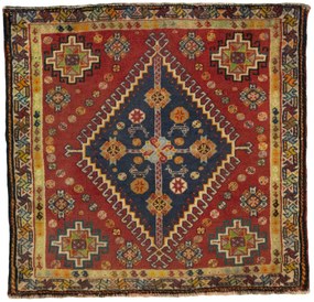 Shiraz Tappeto persiano 60x60 Rosso (Iran) Annodato A Mano