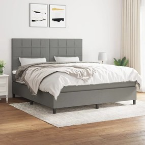 Giroletto A Molle Con Materasso Grigio Scuro 160x200 Cm Tessuto /