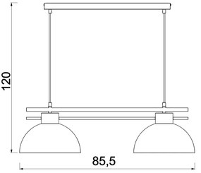 Lampadario a sospensione con filo ESTATE 2xE27/15W/230V blu
