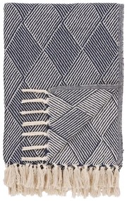 Coperta blu in cotone riciclato 130x180 cm Izmir – House Nordic