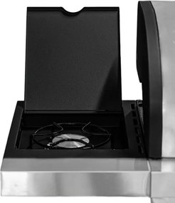 Barbecue a gas in acciaio inox con pietra lavica 4 fuochi e piastra in ghisa Ke Grill