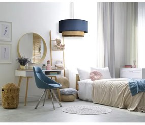 Duolla - Lampadario a sospensione con filo BOHO 1xE27/15W/230V diametro 45 cm blu/rattan