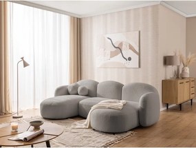 Divano angolare grigio (a U) con rivestimento in bouclé Orbit – Ropez