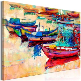 Quadro  Boats (1 Part) Wide  Colore colorful, Dimensioni e Misure 120x80