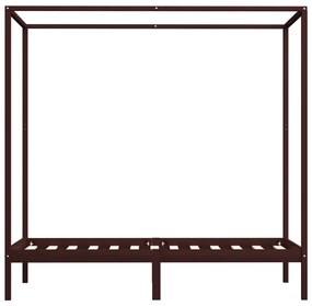 Giroletto a baldacchino marrone scuro massello pino 90x200 cm