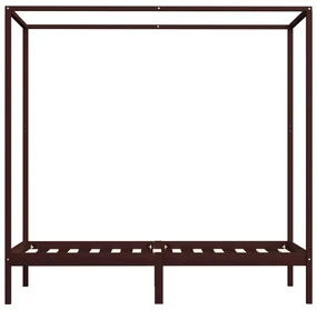 Giroletto a baldacchino marrone scuro massello pino 90x200 cm