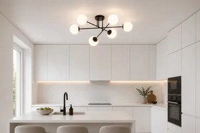 BRILAGI - Plafoniera MILO 6xE27/60W/230V nera