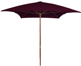 Ombrellone Da Giardino Con Palo İn Legno Bordeaux 200x300 Cm /