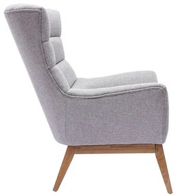 Poltrona scandinava grigio chiaro e legno BRODY