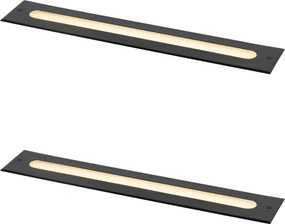 Set di 2 faretti da terra moderni neri 50 cm incl. LED IP65 - Eline