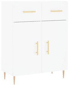 Credenza Bianca 69,5x34x180 cm in Legno Multistrato