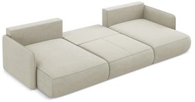 Divano angolare color crema allungabile/con contenitore Nanea – Makamii