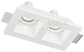 Incasso ghost bianco 2 luci attacco gu10 21,4x11,8x5,5cm in gesso v...