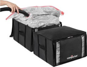 Set di organizer per vestiti sottovuoto/rinforzati in tessuto 2 pz 42x25x25 cm Black Edition – Compactor