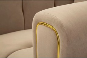 Poltrona grigio tortora con poggioli/con gambe con rivestimento in velluto Alma – Mauro Ferretti