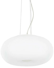 Lampada a Sospensione Ulisse Vetro Bianco 3 Luci E27 D42Cm