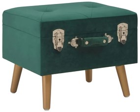 Sgabello Con Contenitore 40 Cm İn Velluto Verde /