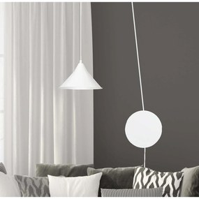Sospensione Minimal 1 Luce Fujin In Acciao Bianco E Paralume A Cono