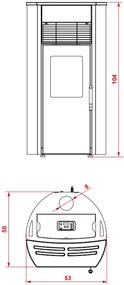 royal roberta air 120 us stufa a pellet ad aria 12kw serbatoio 17kg 61x55x115 cm in acciaio nero