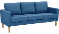 Divano 3 posti Scandinavo in Tessuto cm 177x73x82 - MANU Colore: Blu