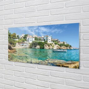 Quadro acrilico Natura della Grecia Sea City 100x50 cm