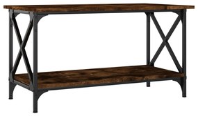 Tavolino rovere fumo 80x45x45 cm in legno multistrato e ferro