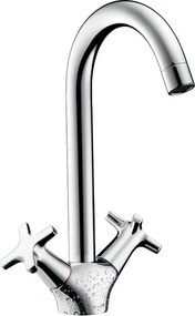 Rubinetto da cucina fisso a collo di cigno MySport argento cromato lucido HANSGROHE