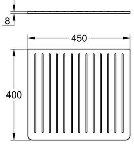 GROHE 40871K00 - Piano di sgocciolamento 450 x 400 mm ceramica/nera