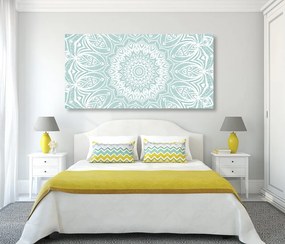 Quadro su tela – Mandala armonia su sfondo blu