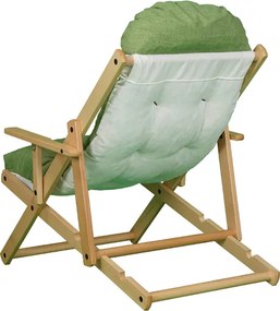 Poltrona in legno pieghevole 3 posizioni - cuscino tessuto Pea