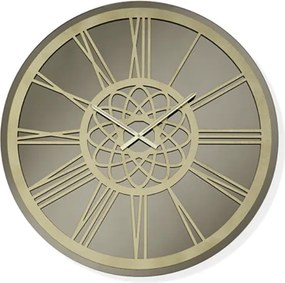 Orologio rotondo D60 cm KIERAN in cristallo Bronzo e numeri Oro