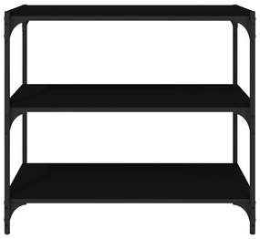 Mobile porta libri nero 80x33x70,5 cm legno multistrato acciaio