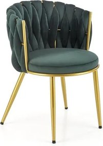 K517 sedia in velluto verde/oro