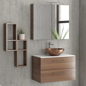 Composizione bagno sospesa con mobile da 80cm | EL-80B - KAMALU
