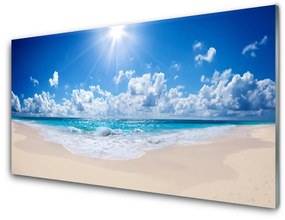 Quadro in vetro Spiaggia mare sole paesaggio 100x50 cm