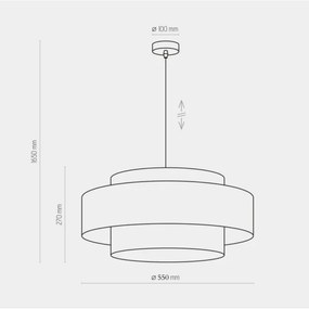 Lampadario su corda CALISTO 1xE27/25W/230V oro/nero