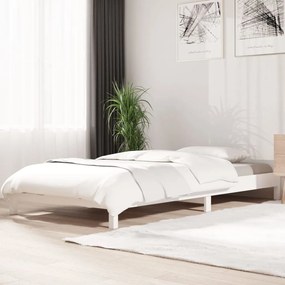 Letto impilabile bianco 90x190 cm in legno massello di pino