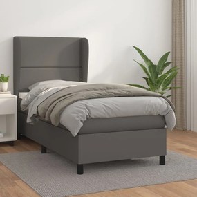Giroletto A Molle Con Materasso Grgio 90x200 Cm İn Similpelle /