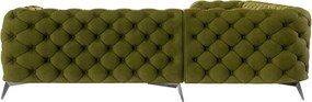 Divano angolare verde con rivestimento in velluto Chelsea – Ropez