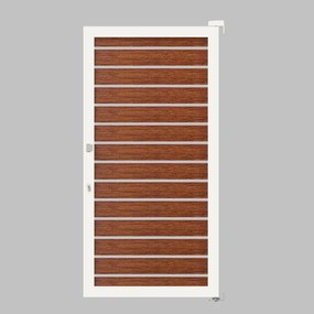 Cancello manuale battente Maia120-20 ALBA in alluminio rovere dorato telaio bianco, reversibile, L 100 x H 160 cm