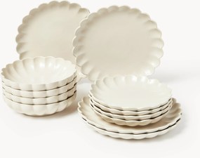 Servizio di piatti a forma di fiore Sabina, 4 persone, set da 12