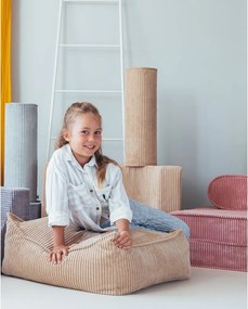 Pouf a sacco per bambini marrone chiaro con rivestimento in velluto a coste Square – Wigiwama