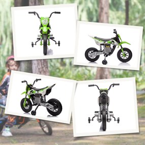 Moto Elettrica per Bambini con Rotelle e Indicatore di Carica Verde...